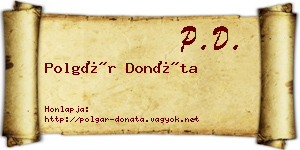 Polgár Donáta névjegykártya